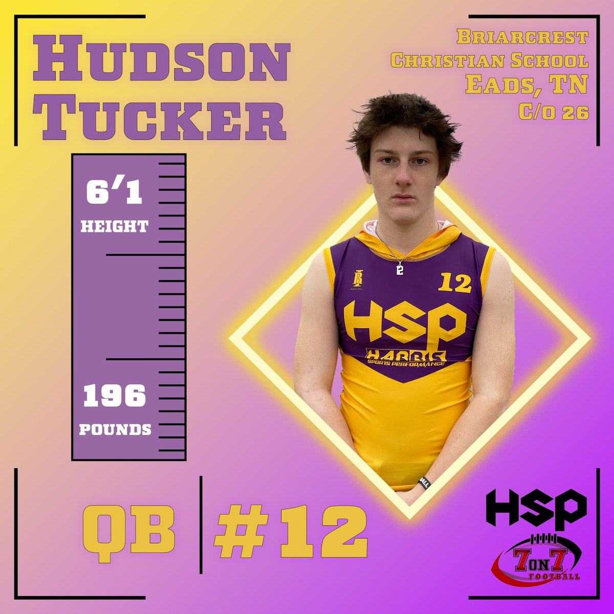 Coaches in the Memphis, Tennessee area recruiting QB’s stop by & see @HudsonTucker12 at Briarcrest Christian School. He’s a hidden gem 💎. #teamhsp7v7