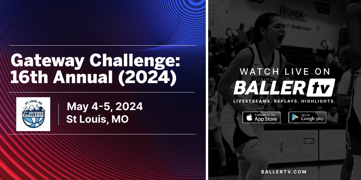 @USJN's 16th Annual Gateway Challenge is going down this weekend ‼️ Catch all the action on BallerTV. 📅 Sat, May 04 - Sun, May 05, 2024 📍 St Louis, MO 📺 Watch live and on replay: bit.ly/4aWqt9T