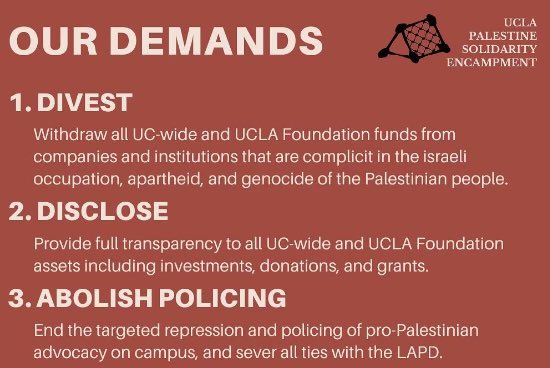 The anti-Israel protesters at UCLA just held a press conference where they said they were victims of a “life threatening assault” at the hands of “Zionists” last night. They complained that police didn’t do enough to intervene, however, their demands include “abolish policing”.