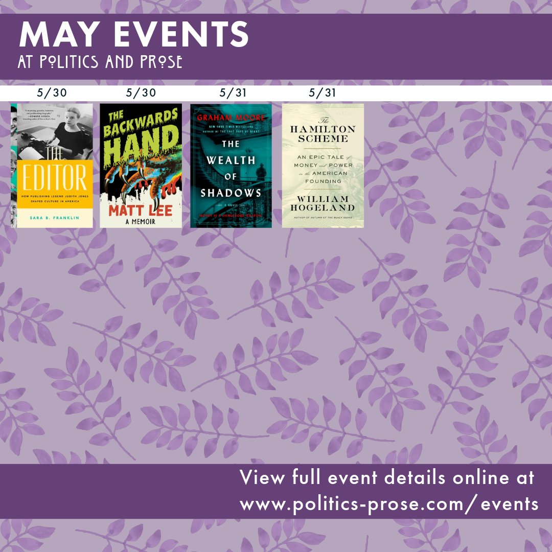 Happy May! 🌻 🌞 With the sun coming out and temperatures rising, there’s nothing we’d rather do than stop in for some great book talks! This month we’ve got an amazing lineup of authors visiting at all our locations. Can you spot any events you’d like to see? Let us know below!