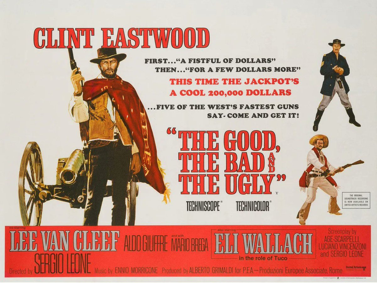 Just added!! Sergio Leone's towering masterpiece THE GOOD, THE BAD AND THE UGLY (1966) screens in vibrant I.B. Technicolor 35mm for *one week only* starting this Friday, May 3rd. Essential viewing on the Vista screen! Tickets & showtimes: buff.ly/3xZcstn