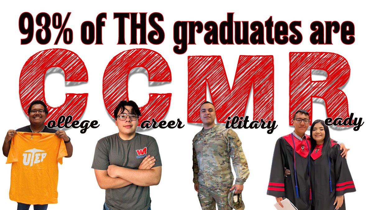 At 93% THS is the highest in the region! Enroll to kickstart your postsecondary success!  tisd.us/domain/82

#TISDProud is the place to be! 🎓📚