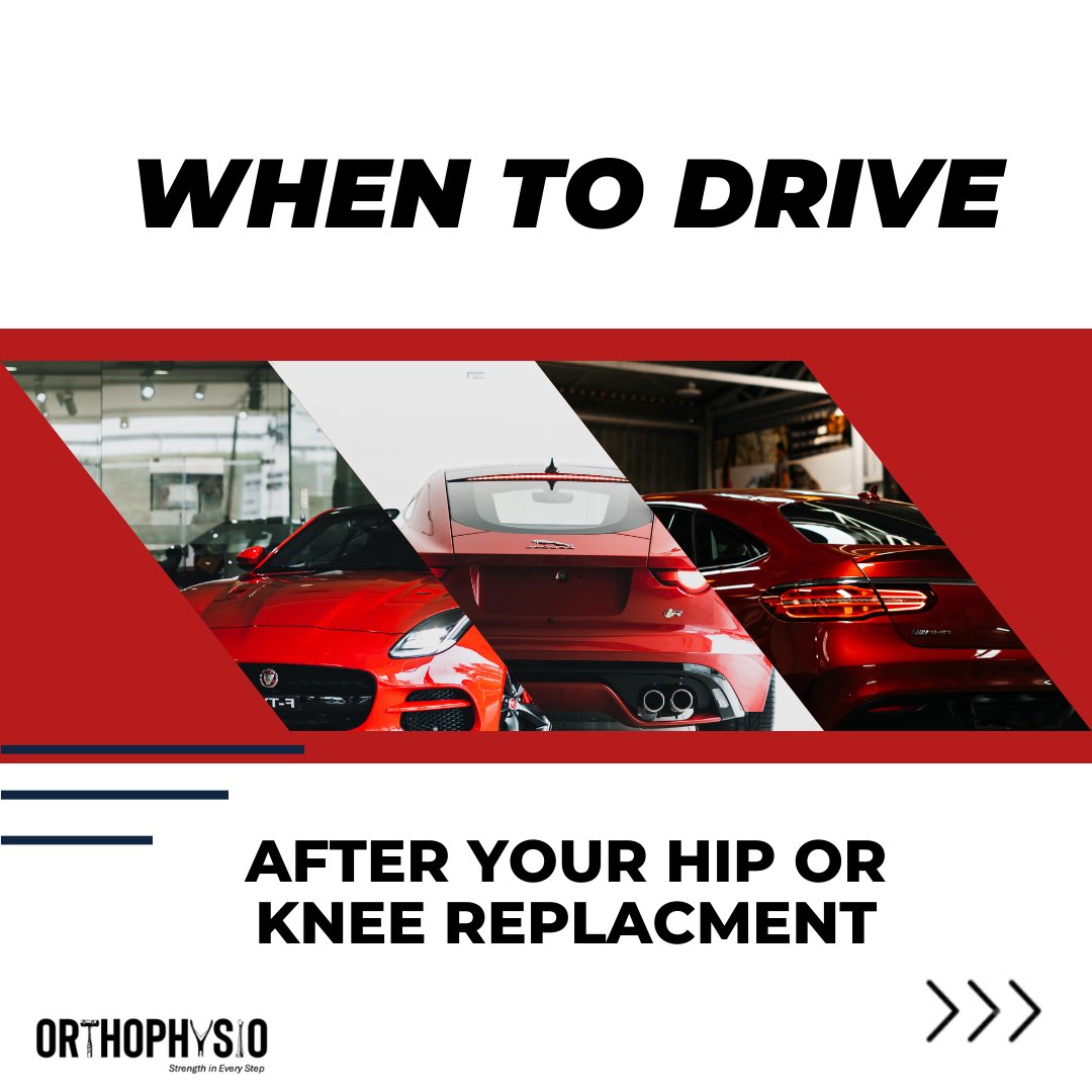 Did you know? You can hit the road again after your hip or knee replacement – when it's safe to do so?🚗💨 

#HipReplacement #KneeReplacement #DriveSafely #Orthophysio #surgey #revovery #exercise