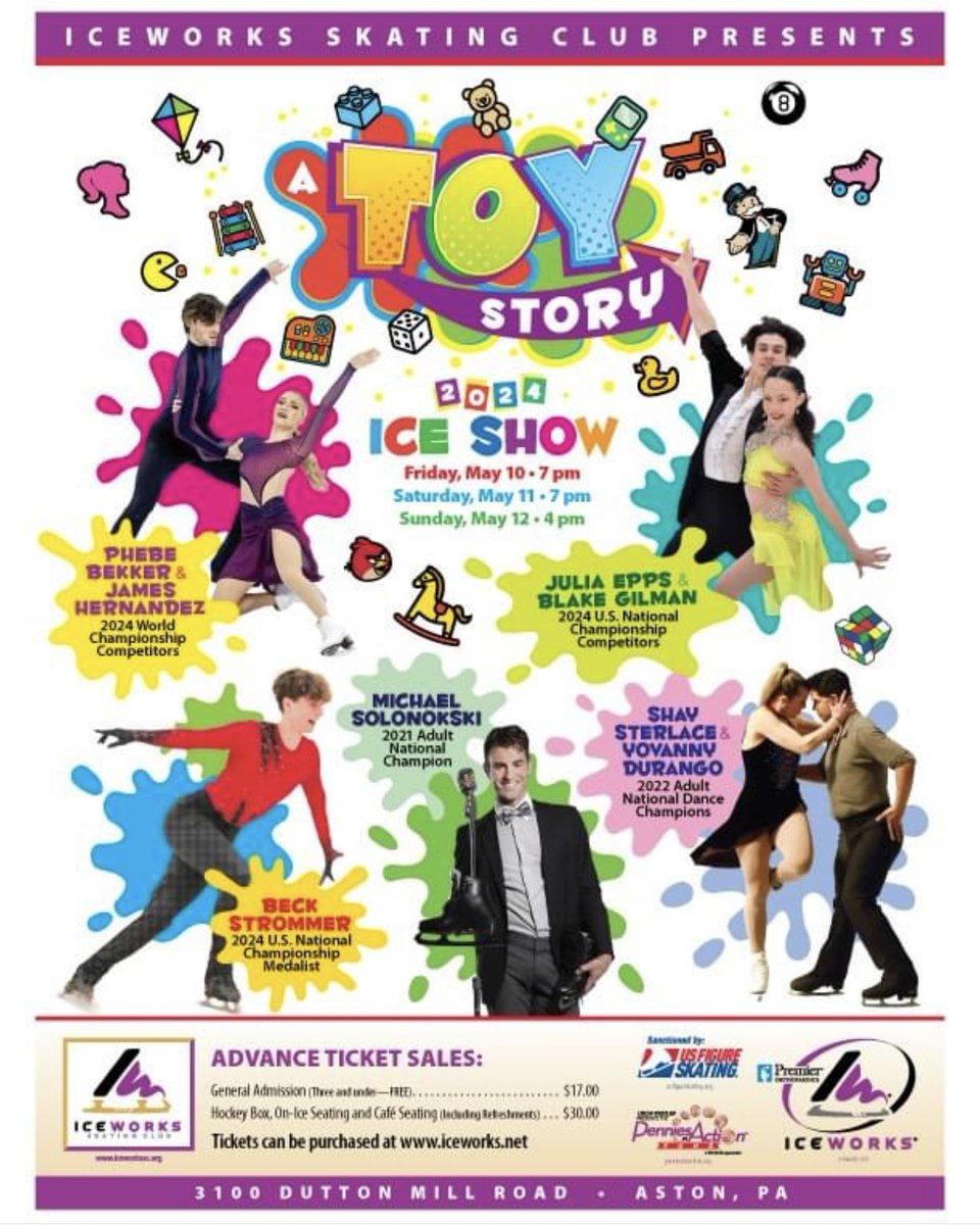 2024 Ice Show – “A Toy Story” at IceWorks in Aston, PA

Friday, May 10th @ 7:00 PM
Saturday, May 11th @ 7:00 PM
Sunday, May 12th @ 4:00 PM

We are so excited to be there! 

Ticket information: iceworks.net/ice-show/