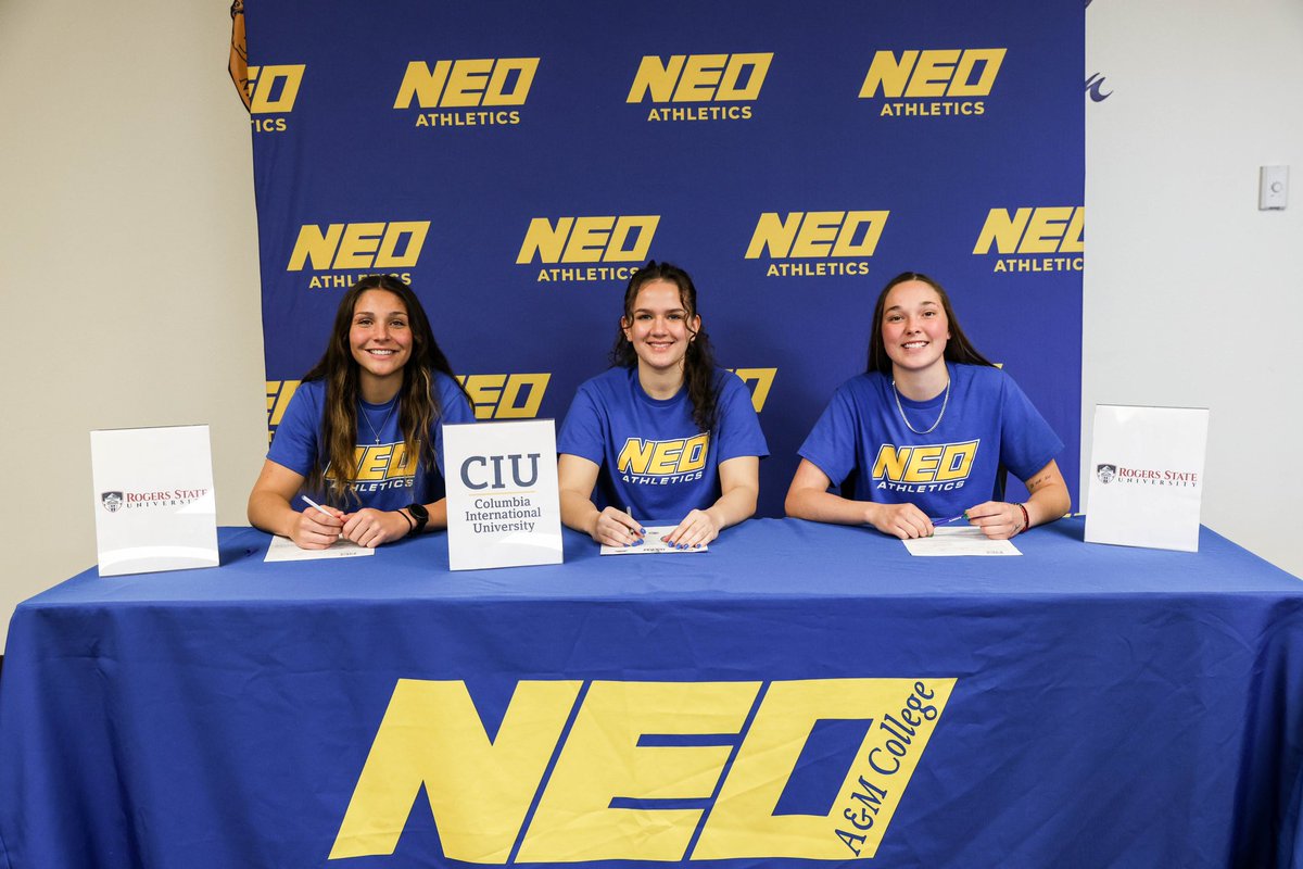 NEO_WBBall's tweet photo. Congratulations to these 3 Lady Norse for signing to play at the next level!!

@hafer_ella - Rogers State University
@_mmihaljevic8_ - Columbia International University 
@CheyanMcdaniel - Rogers State University 

#RowNorseRow https://t.co/mJMxjNej5E