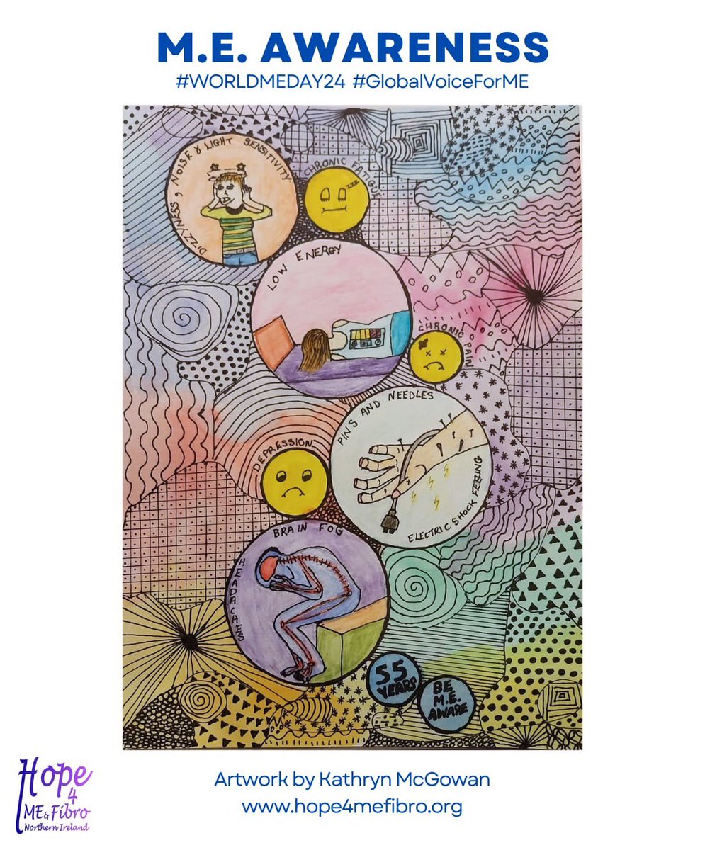Our online Craft Group has produced a series of neurographic 
artwork for May Awareness. The detail is fascinating! 
#BeAVoiceforME #MyalgicEncephalomyelitis #DiscoverME