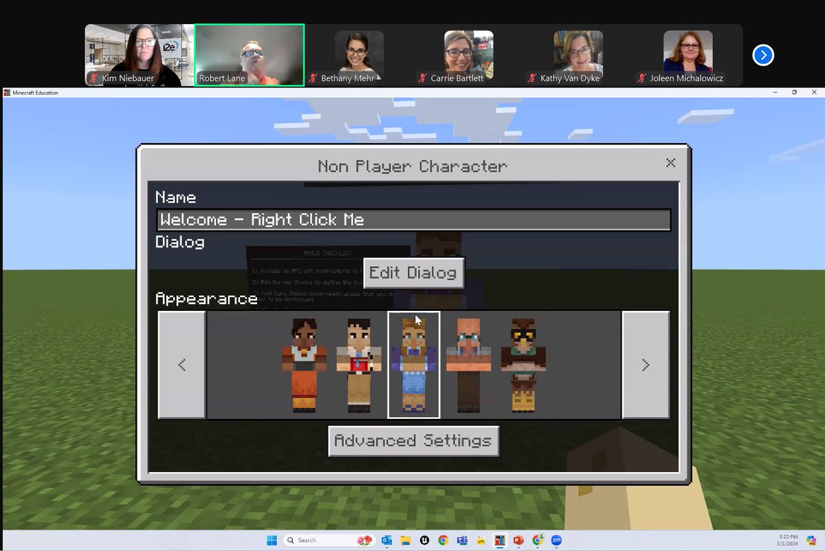 Another fantastic evening spent with @techlane and the educators in Fairfax, VA demonstrating the endless possibilities with NPCs, commands, and border blocks in #MinecraftEDU. Plus, we introduced them to the adorable agent! #GameBasedLearning @PlayCraftLearn @i2eEDU @BeckyKeene…