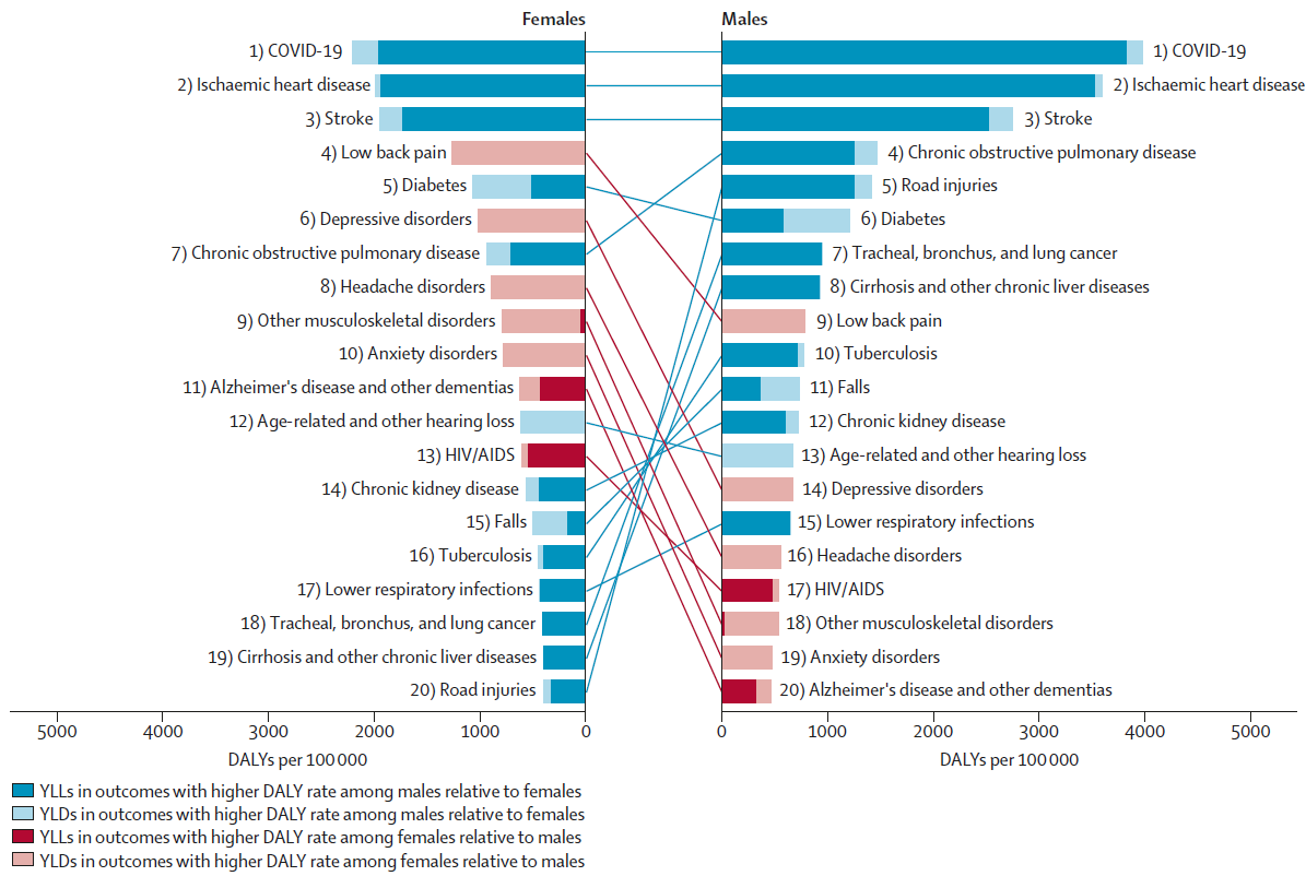 Global study in @TheLancetPH reveals stark differences in major causes of disease burden between females and males, underscoring the need for gender-responsive approaches to health. hubs.li/Q02vFZ2m0