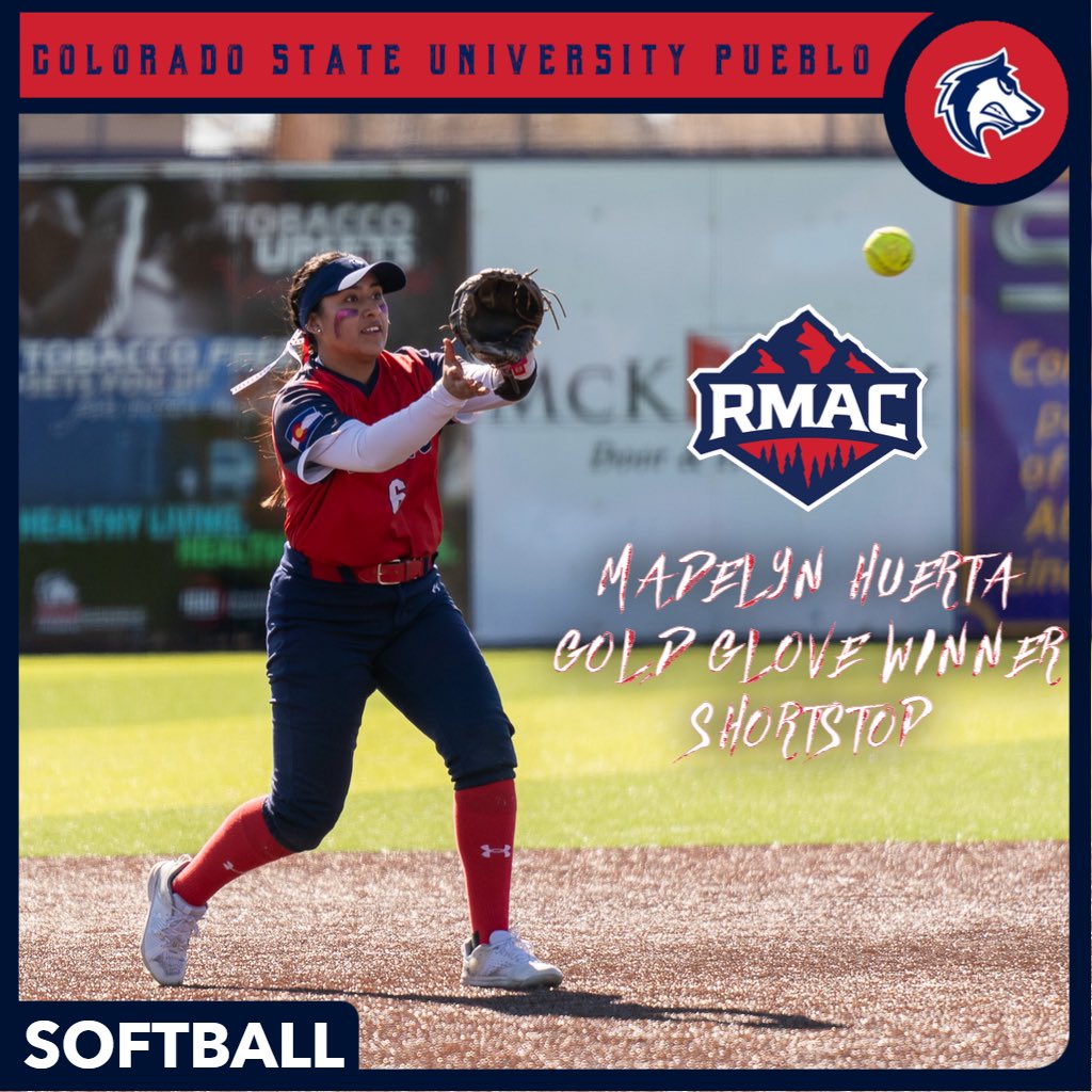 🚨 CONGRATS to Madelyn Huerta on earning a @RMAC_SPORTS Gold Glove at short stop Huerta finished the regular season with a .967 fielding percentage and recorded 113 assists #DevelopingChampions #ThePackWay