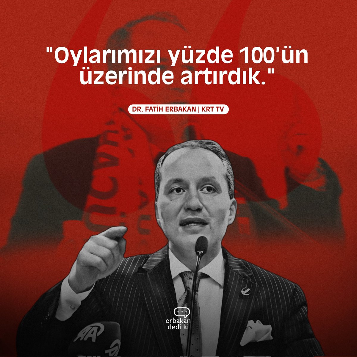 ❝Oylarımızı yüzde 100'ün üzerinde arttırdık.❞

💬 Dr. Fatih Erbakan
📅 30.04.2024 - KRT TV
•
#FatihErbakan #YenidenRefahPartisi #MilliGörüş #Erbakan #Türkiye #Ekonomi #Siyaset #Politika #NecmettinErbakan #RefahPartisi #Dolar #Kriz #Faiz #Enflasyon #Kur #Altın #Döviz #AkParti