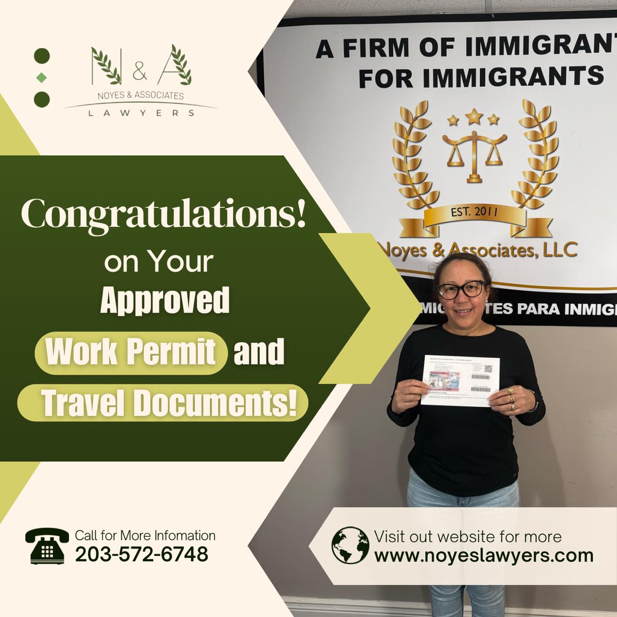 NoyesAssoclaw's tweet image. 🌟 Approved work permit? 

🌎✈️ Let Noyes &amp;amp; Associates guide you stress-free! 

Start your green card journey today. 💚💼⚖️

📑 Qualify now: JotForm

📞203-572-6748 | 🌐Website: noyeslawyers.com

#WorkPermit #TravelDocuments #GlobalJourney #AmericanDream #USImmigration