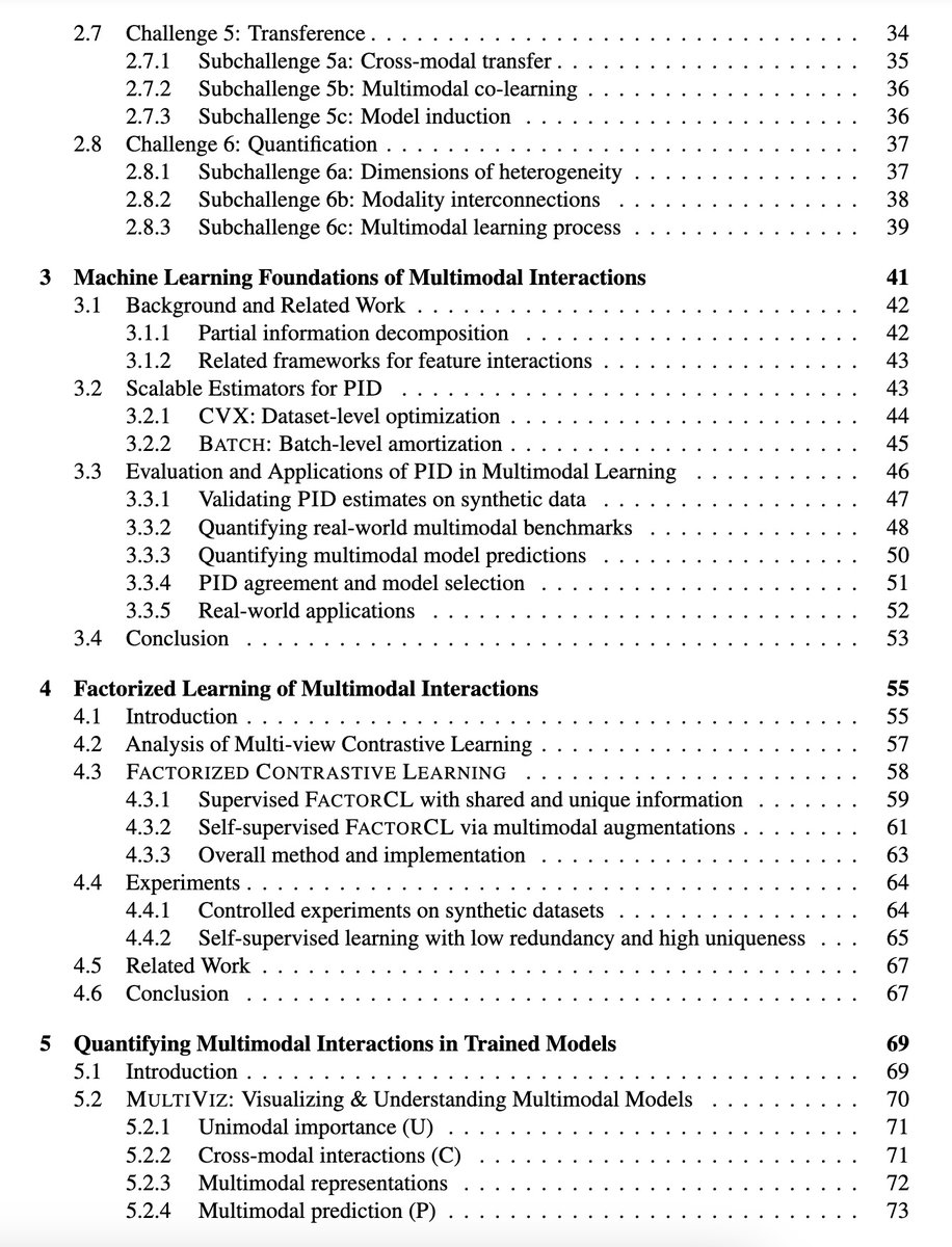 [LG] Foundations of Multisensory Artificial Intelligence  
arxiv.org/abs/2404.18976      
- Presents key principles in multimodal learning: heterogeneity, connections, and interactions between modalities

- Proposes taxonomy of 6 core technical challenges: representation,…