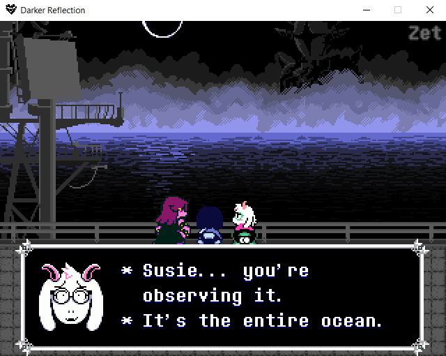 XanthicZet's tweet image. I just didn't expect Chapter 6 to occur aboard a ship navigating through an ocean of darkness??????
A Neo Dark World??? An ocean of darkness???
#DELTARUNE