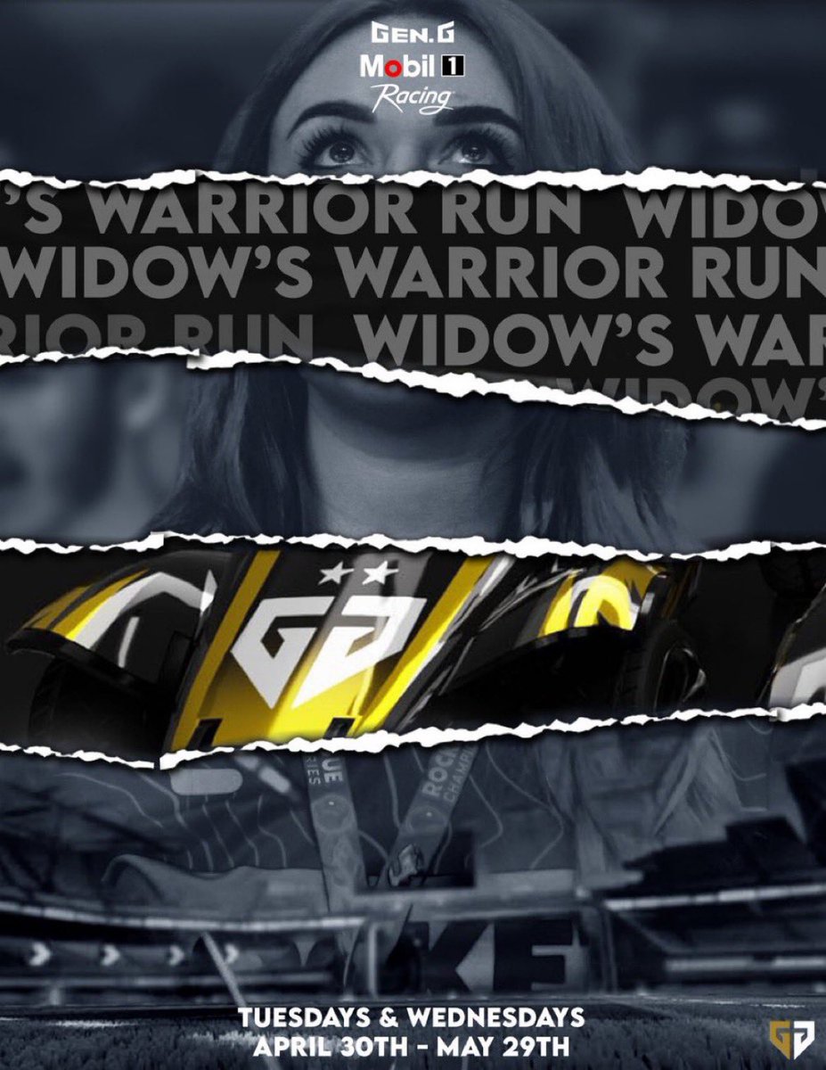 DAY 2! Widow’s Warrior Run presented by @GenG Mobil1 Racing 1v1 time 🔥 LIVE @ 6 PM CT twitch.tv/widow #WidowsWarriorRun