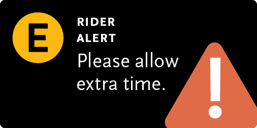 E LINE: Up to 10 minute delays due to train with mechanical issues at 26th Street Station.