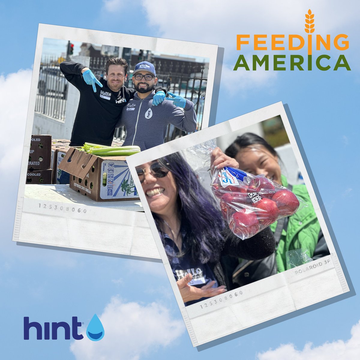 Over 55 Hinters recently participated in Hint Volunteer Day, where they donated 220+ hours across the US at Food Banks to pack and distribute food within our local communities. 🍎🍴 #HintWater

Learn more about our 2024 partnership with @FeedingAmerica: drinkhint.com/pages/feeding-…