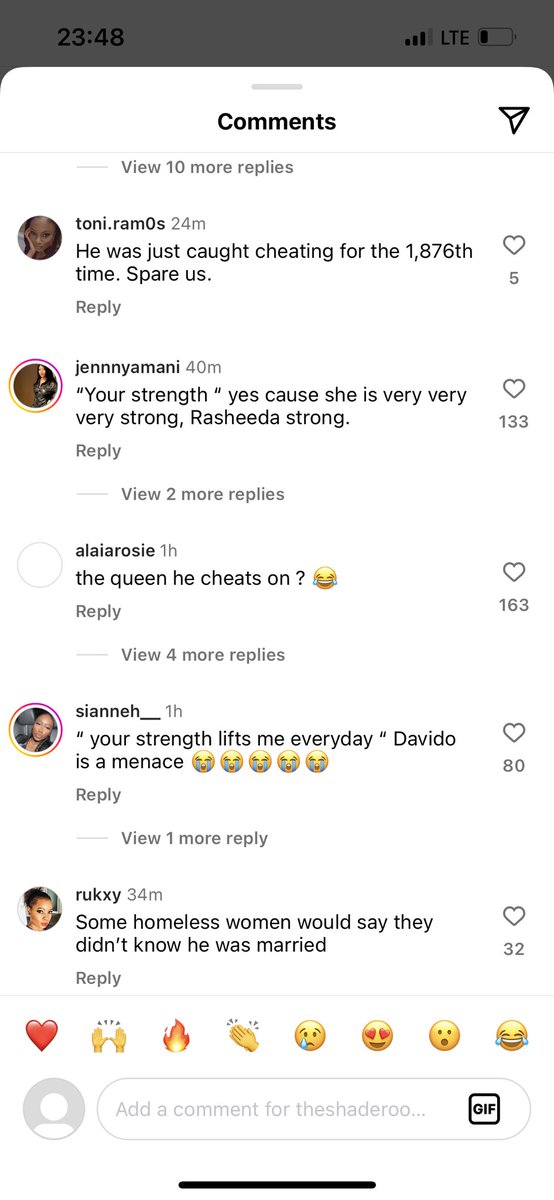 Theshaderoom posted Davido and Chioma, but the comments are killing me.. I can’t post all but I don laugh tire 😂😂😂😂😂😂