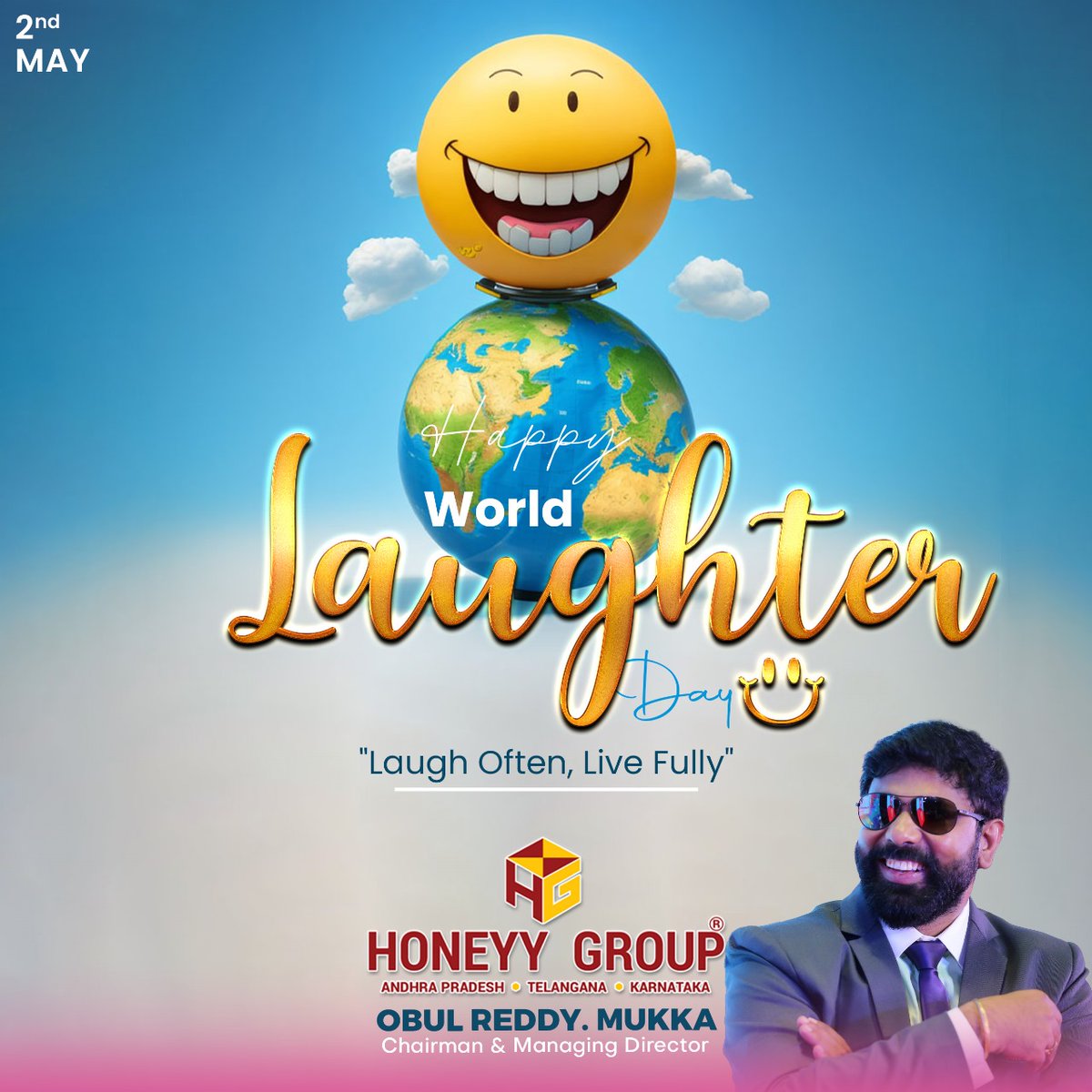 Let us celebrate World Laughter Day, which is the gift of God.

Laughter knows no boundaries and has the remarkable ability to unite people from all walks of life.

So, let's share a laugh, spread happiness, and make the world a brighter place together.

#WorldLaughterDay