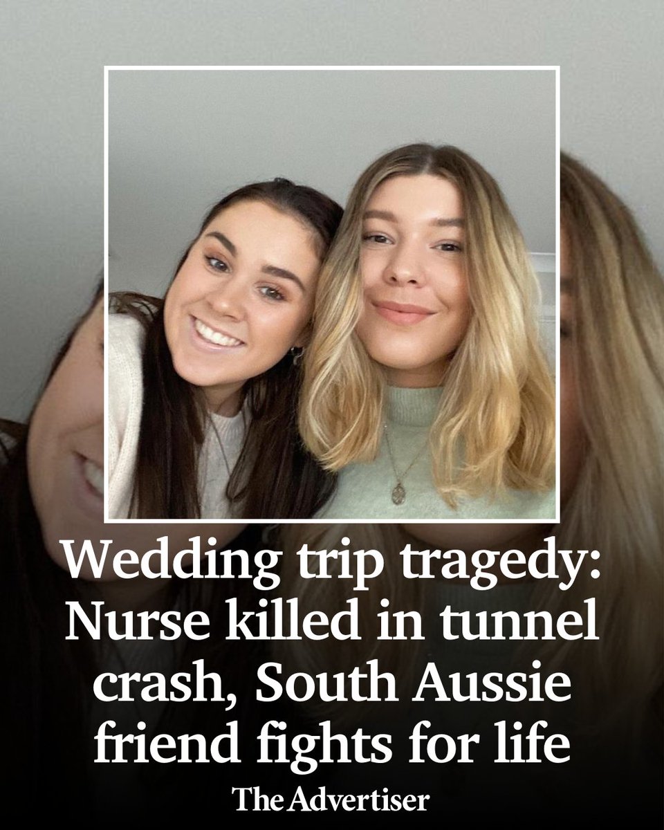A South Aussie woman on her way to a wedding is fighting for life in hospital after a double-fatal crash in a Brisbane tunnel. Her friend died at the scene. Read more: bit.ly/49WAz9C #TheAdvertiser