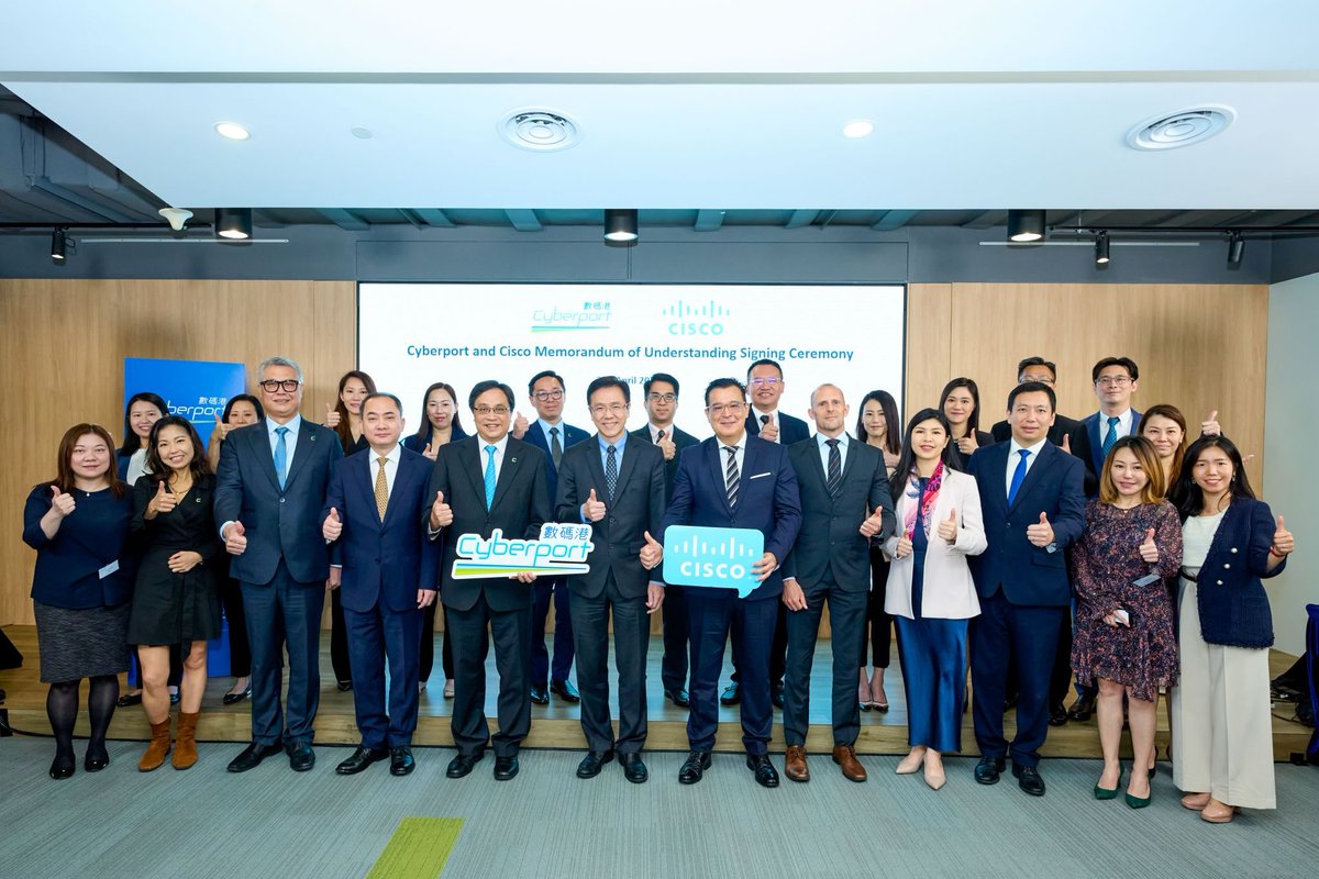 Fantastic milestone! @Cisco and @cyberport_hk collaboration is poised to accelerate the integration of AI with the vibrant digital community in Hong Kong, fortify cybersecurity measures, and cultivate the next wave of tech talent.