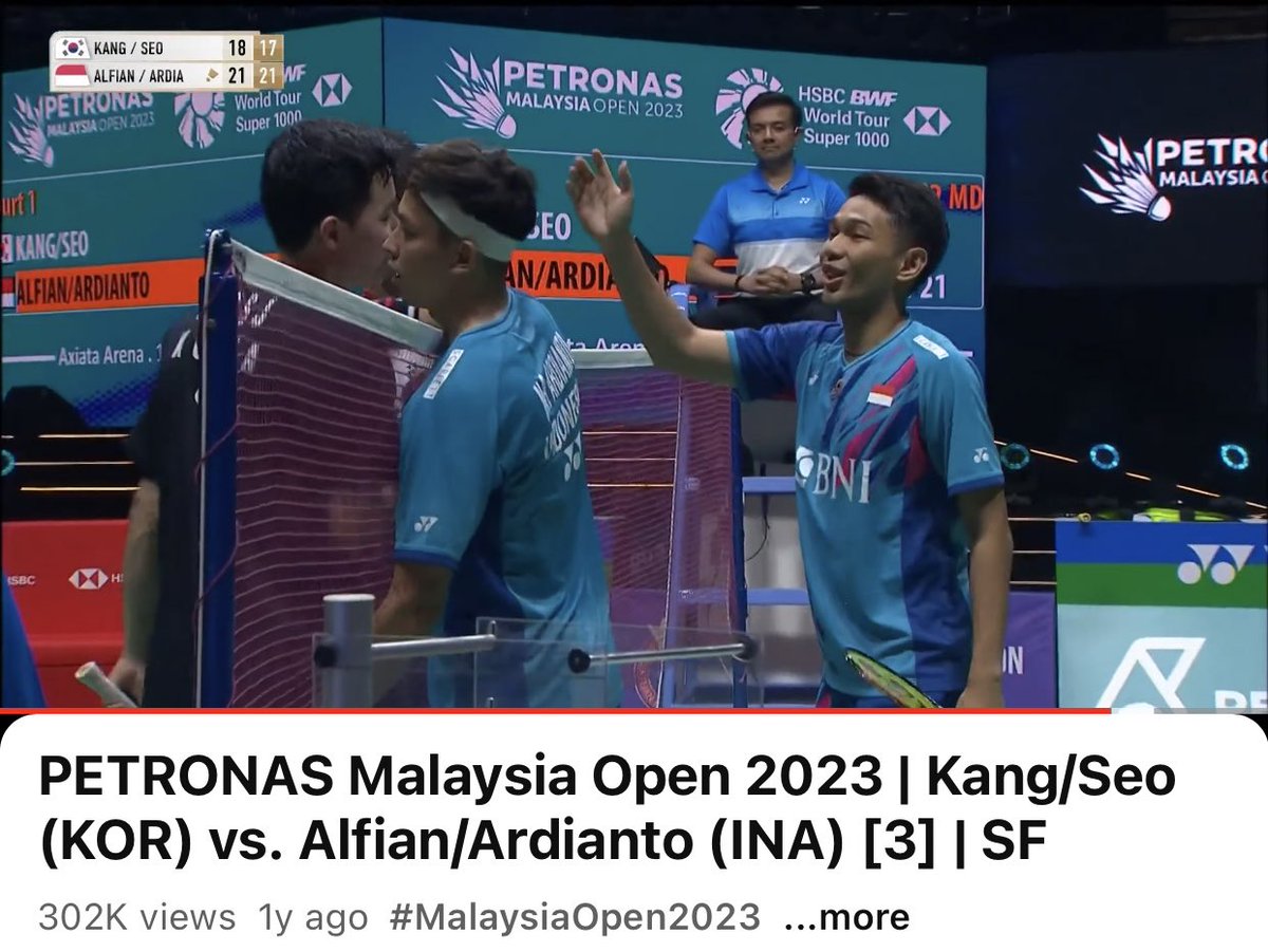 Tutorial mengalahkan KangSeo ada di sini @.FajRi (kalo diturunin lawan mereka)
Malaysia Open 2023 menang straight game 21-18 21-17

All England 2023 menang rubber
Set ketiga tertinggal 6-12 jd 21-19

Korea Open 2023 menang rubber 
Set ketiga tertinggal 3-8 jd 21-18