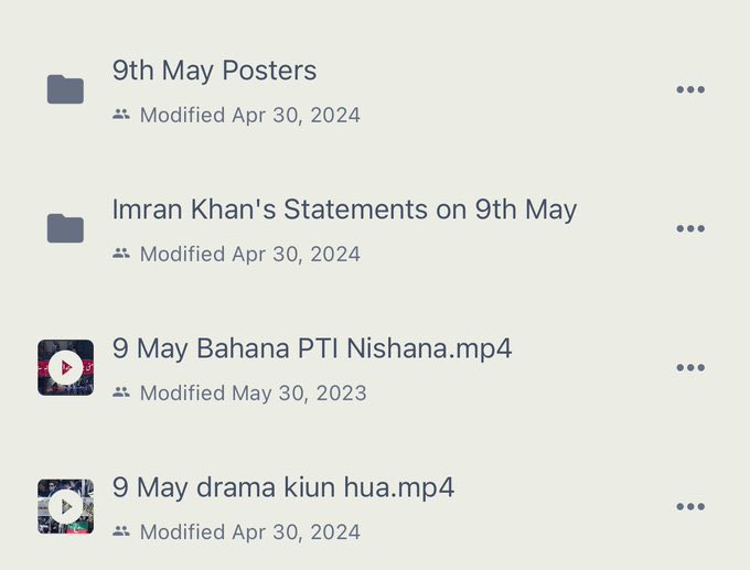 ۹ مئی ایک فالس فلیگ آپریشن تھا جس کی آڑ میں طاقتور شخصیات کا جتنا غصہ تھا عمران خان اور عوام پر، وہ ظلم اور فسطائیت کے ذریعے نکالا گیا۔ اس google drive میں پاکستان تحریک انصاف آفیشل سوشل میڈیا ٹیم نے #May9th_FalseFlag کے ثبوت جمع کیے ہیں۔ آپ download کر کے اس کو استعمال کر سکتے