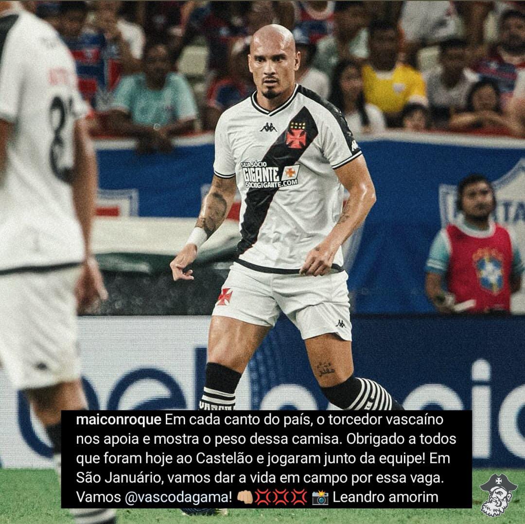 'Em São Januário, vamos dar a vida em campo por essa vaga.' — Maicon, em seu Instagram 📸: Leandro Amorim/Vasco