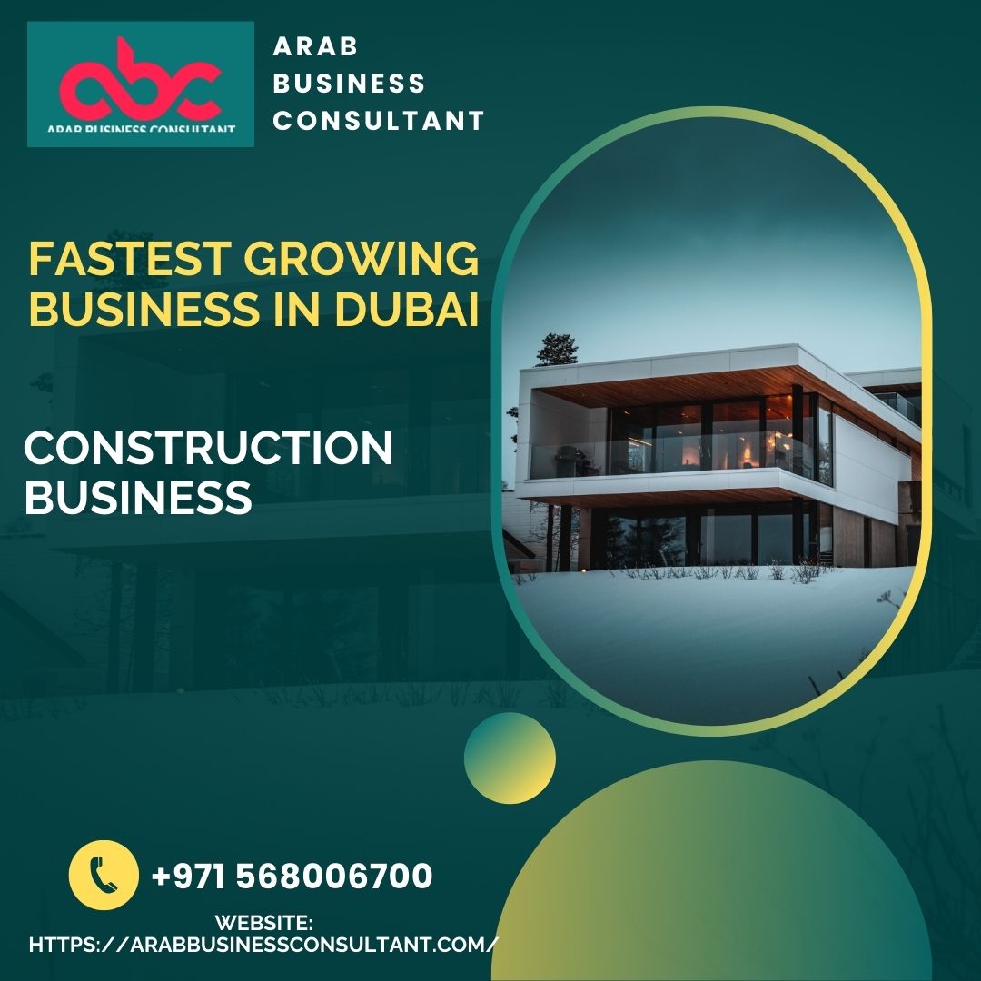 The market valuation of UAE construction is estimated at 41 USD billion today.

Contact Us: +971 568006700
Website: arabbusinessconsultant.com

#BusinessFormation #DubaiOpportunities #BusinessConsultation #DubaiEntrepreneurship #StartYourBusiness