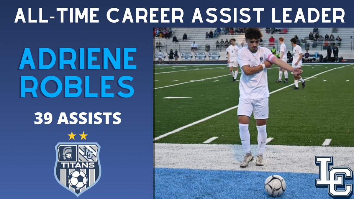 LC BOYS SOCCER (@lcboyssoccer1) on Twitter photo Congratulations <a href="/Adriene109/">Adriene Robles</a> for becoming the All-Time Single Season and All-Time Career assist leader in LC Boys soccer history! Congratulations <a href="/Adriene109/">Adriene Robles</a> for becoming the All-Time Single Season and All-Time Career assist leader in LC Boys soccer history!