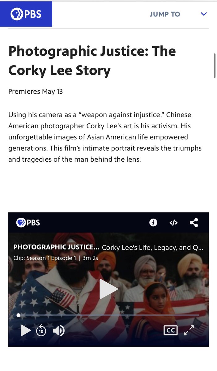Available on @PBS this #AAPIHeritageMonth the legend Corky Lee stories both short and feature documentaries.
