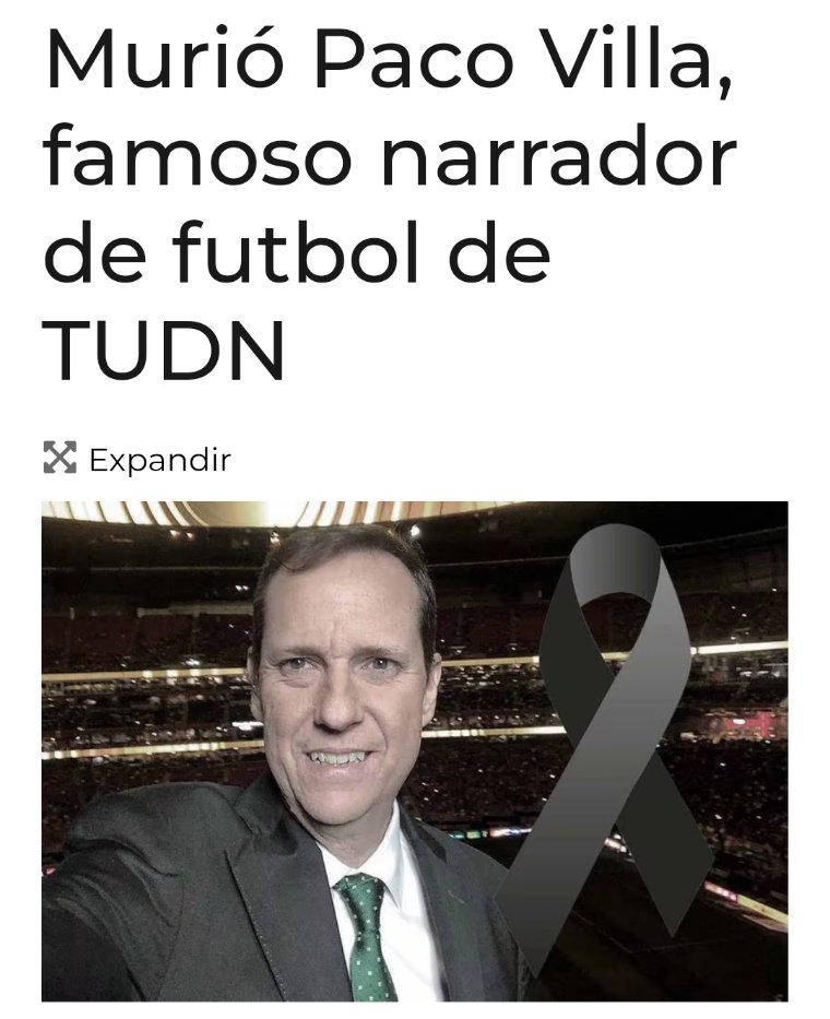 “Paco Villa sufría de cáncer, detectado mientras estaba en el Mundial de Qatar 2022 (VAXXED), durante una revisión en un hospital de aquel país y él lo hizo público hace exactamente un año, en abril de 2023”... 
#TURBOCÁNCER
foxsports.com.mx/2024/05/01/mur…