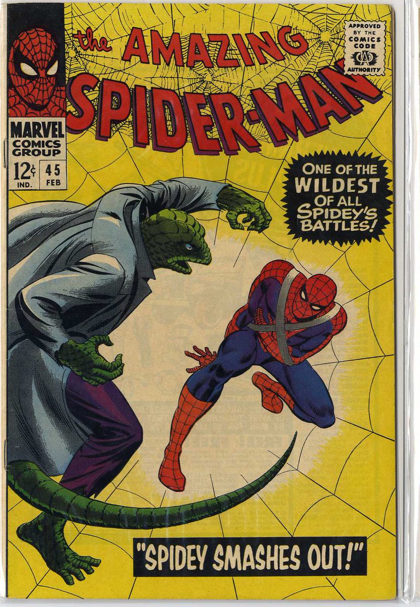 #AmazingSpiderMan #JohnRomitaSr #TheLizard My copy of THE AMAZING SPIDER-MAN # 45, the third appearance of the Lizard! You can really feel that Romita flavor coming through in this one, even on the cover!