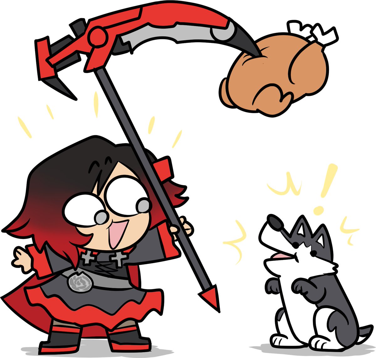 it's ruby (and zwei!)

Drawing is based on that scene from DumbRWBY

who else wants to draw stuff for #RWBYColoursOfMay

#RWBYfanart