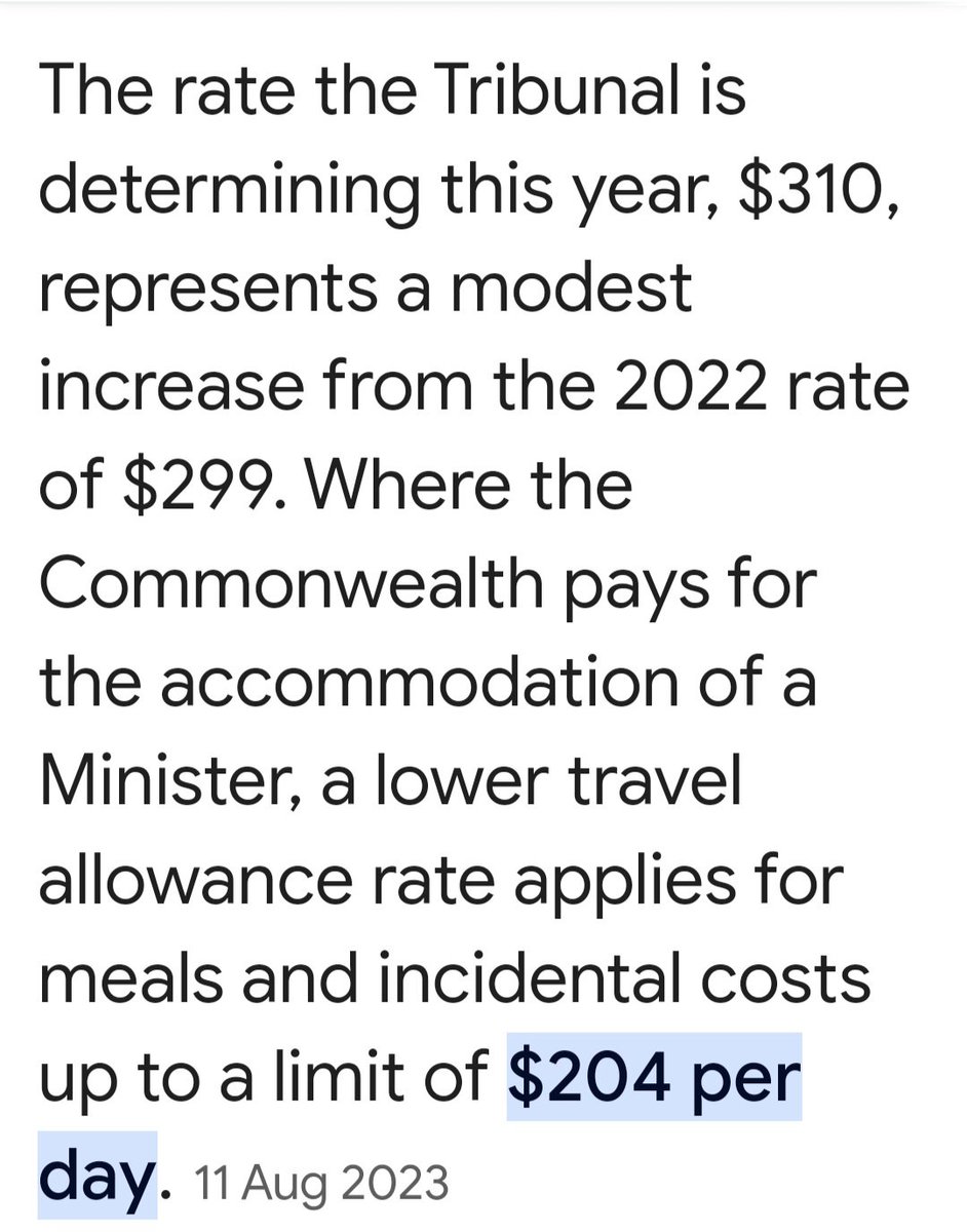 To put it into perspective, federal politicians receive a daily allowance of $310, $1550 for a 5-day week. In many cases, these politicians are being paid to stay in their own homes.