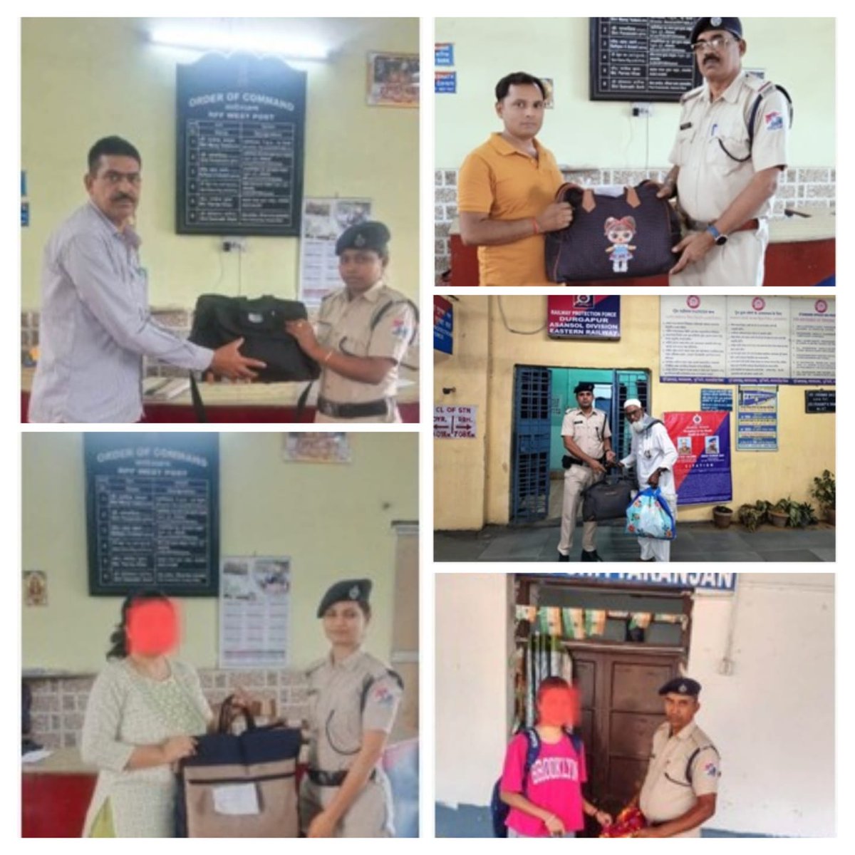 On 29.04.2024,  acting on Rail Madad Complaint #RPF West Post & Jamtara Post of Asansol Division secured  05 left behind bags ,worth  Rs.18000/-. Later handed over the same to owners after verification.

#OperationAmanat