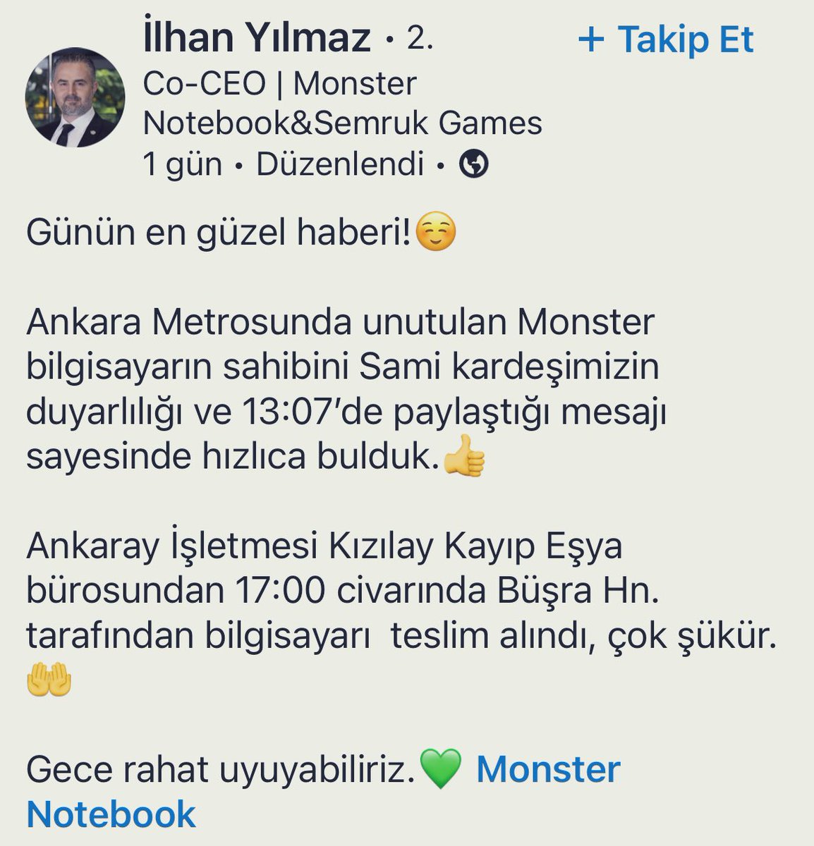 İyi insanların halâ bir yerlerde var olduğunu görmek güzel 👏 @monsterilhnylmz @monsternotebook