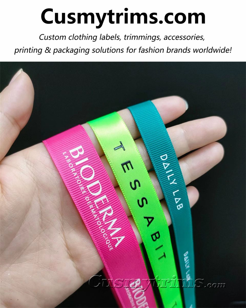 Custom printed grosgrain ribbons with logos for gift wrapping
Email: info@cusmytrims.com; 
#ribbons #grosgrainribbons #satinribbons #customribbons #cottonribbon #twillribbon #printedribbon #satintape #ribbonmaker #garmenttape #velvetribbon #silkribbon #goldribbon #organzaribbon