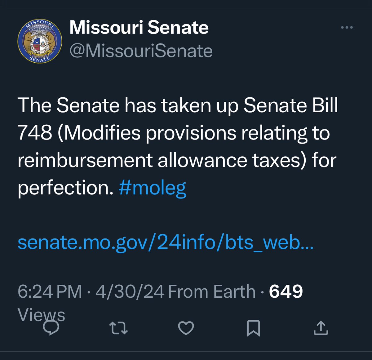 As of 10:46pm, a small group of Senate Republicans are in the 28th hour of filibustering SB 748

The record for filibustering a single piece of legislation was set by Senate Democrats in 2016 w/ a 39 hour continuous filibuster to protect the rights of same-sex couples. #moleg