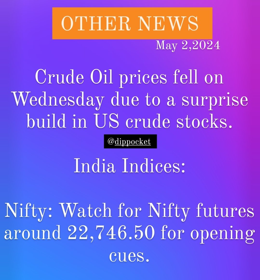 #stockmarkets #StockInNews #sharebazarnews #sharemarket #indianstocks #nse #bse #sensex #nifty #nifty50  #nationalstockexchange #invested #CrudeOil