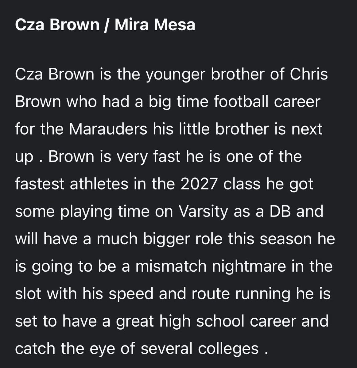 thank you @Daygofootball for the write up @_Maraudersfb @cjreyes089 @sdfootball @SDPrepInsider