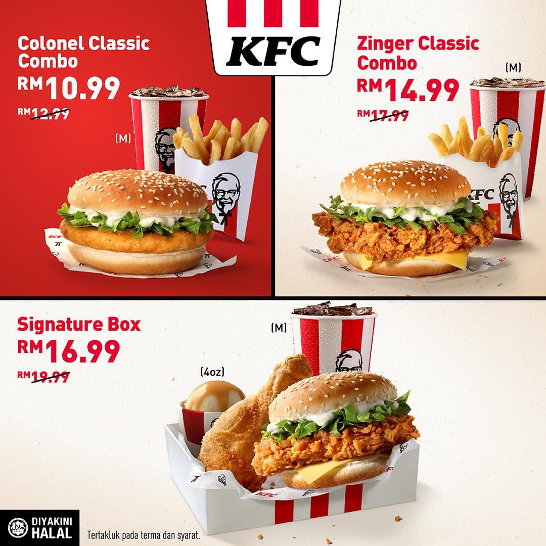 Hah terus KFC TURUNKAN HARGA! OK gak satu set nasi, ayam, coleslaw n air RM10 je.