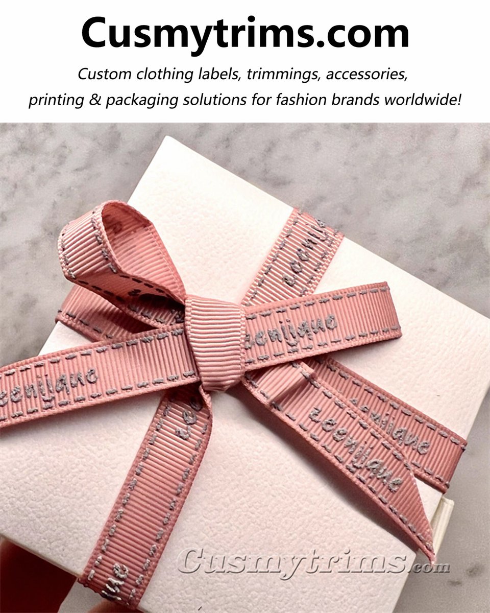 Custom pink grosgrain ribbons with embossed 3d logos for gift wrapping
Email: info@cusmytrims.com; 
 #ribbons #grosgrainribbons #satinribbons #customribbons #cottonribbon #twilltape #ribbonmaker #garmenttape #christmasribbon #velvetribbon #silkribbon #twilltape #goldribbon
