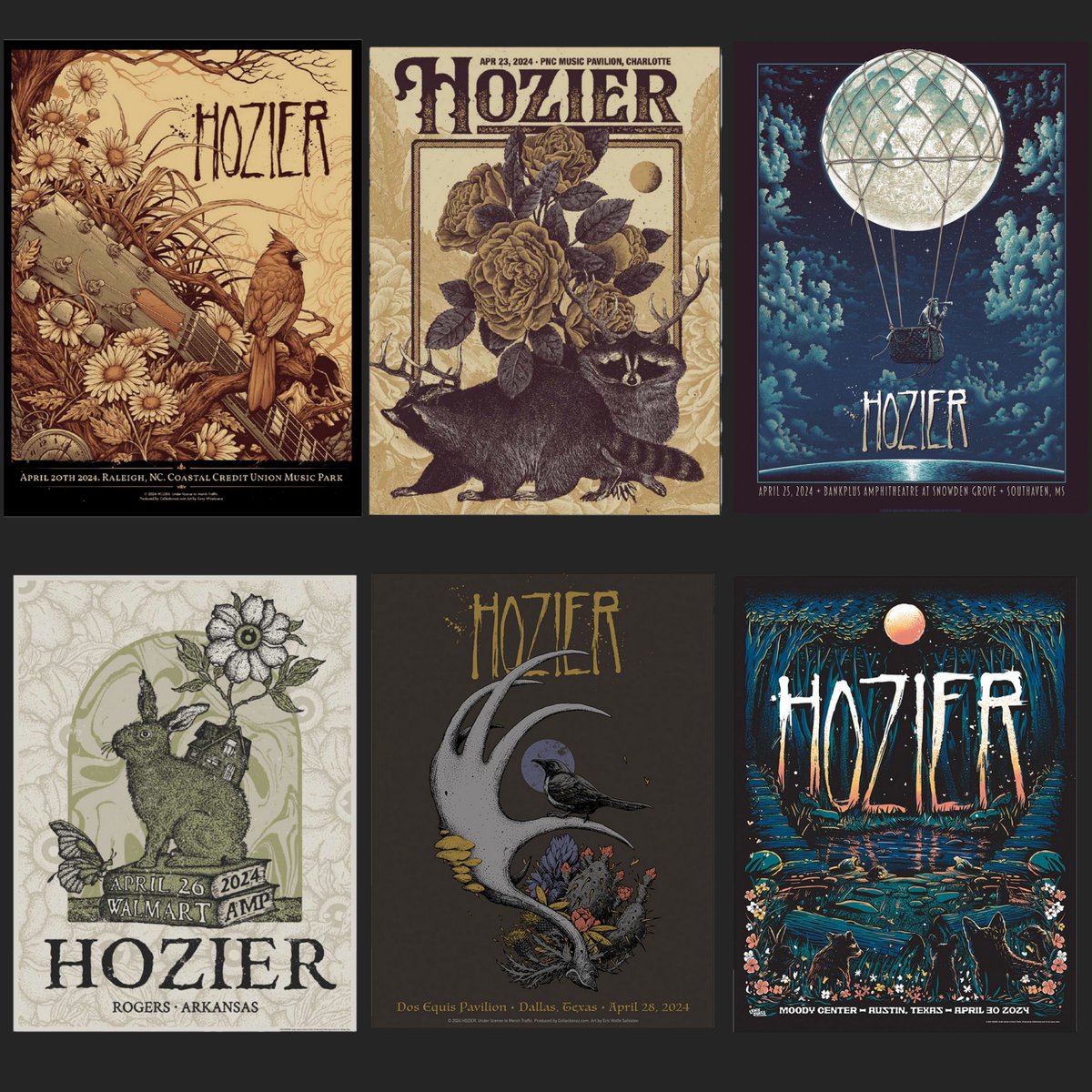 Hozier 2024 Tour posters so far 🔥