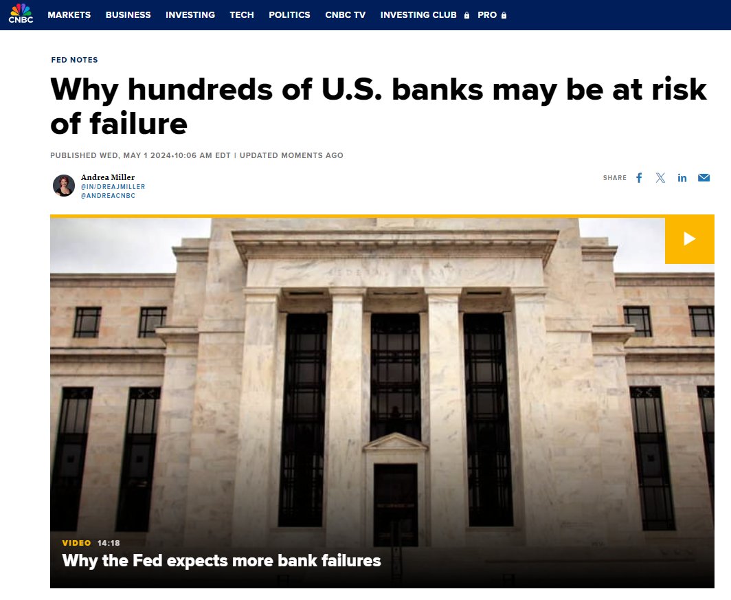 Up to 7% of U.S. Banks may be at risk of failure, warns Consulting firm Klaros Group