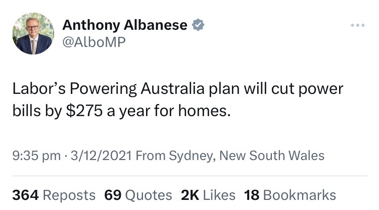 LOL. That’s a big promise to make when we’re still waiting for our $275 reduction in electricity bills! 🤡