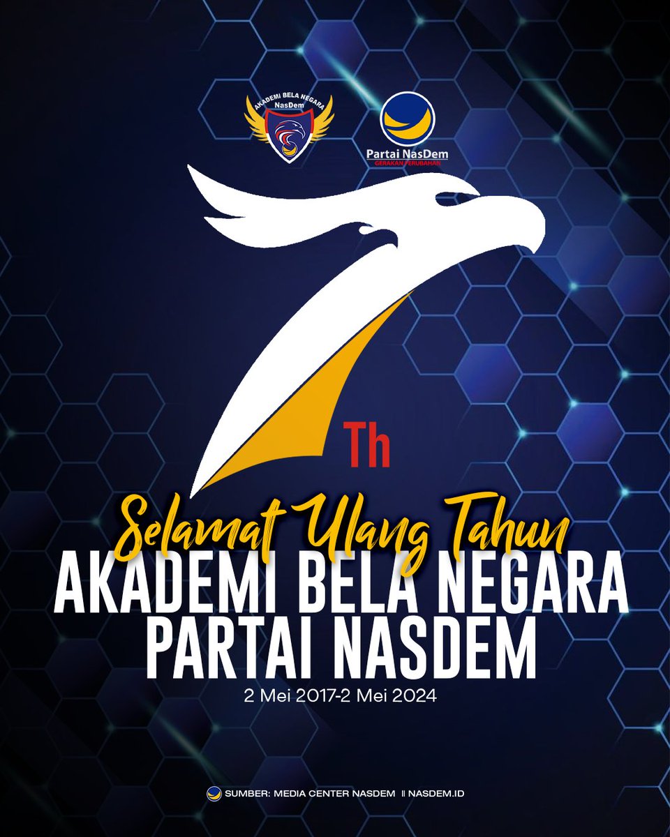 Dirgahayu Akademi Bela Negara (ABN) NasDem 7 Tahun ABN NasDem tumbuh untuk membekali para kader partai NasDem dengan pendidikan karakter, nilai-nilai kebangsaan dan wawasan kepartaian. Semakin dewasa dan semakin banyak melahirkan calon pemimpin negeri. 𝐈𝐭'𝐬 𝐓𝐢𝐦𝐞