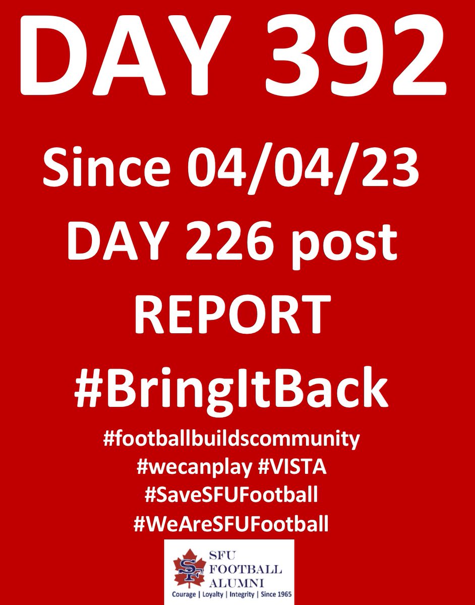 #BringItBack
#footballbuildscommunity
#wecanplay #VISTA
#SaveSFUFootball 🇨🇦🏈
#WeAreSFUFootball
