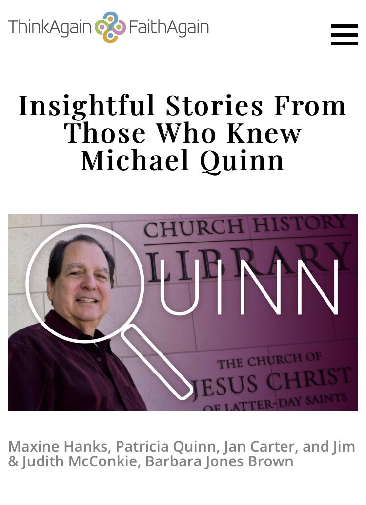 Signature Books (@signaturebooks) on Twitter photo ThinkAgain FaithAgain will be holding an event <a href="/signaturebooks/">Signature Books</a> Thursday, May 2nd at 6:30 PM w/Maxine Hanks, Patricia Quinn, Jan Carter, Jim & Judith McConkie and Barbara Jones Brown. They will be sharing stories about D. Michael Quinn, and his memoir “Chosen Path.” Please join us ThinkAgain FaithAgain will be holding an event <a href="/signaturebooks/">Signature Books</a> Thursday, May 2nd at 6:30 PM w/Maxine Hanks, Patricia Quinn, Jan Carter, Jim & Judith McConkie and Barbara Jones Brown. They will be sharing stories about D. Michael Quinn, and his memoir “Chosen Path.” Please join us