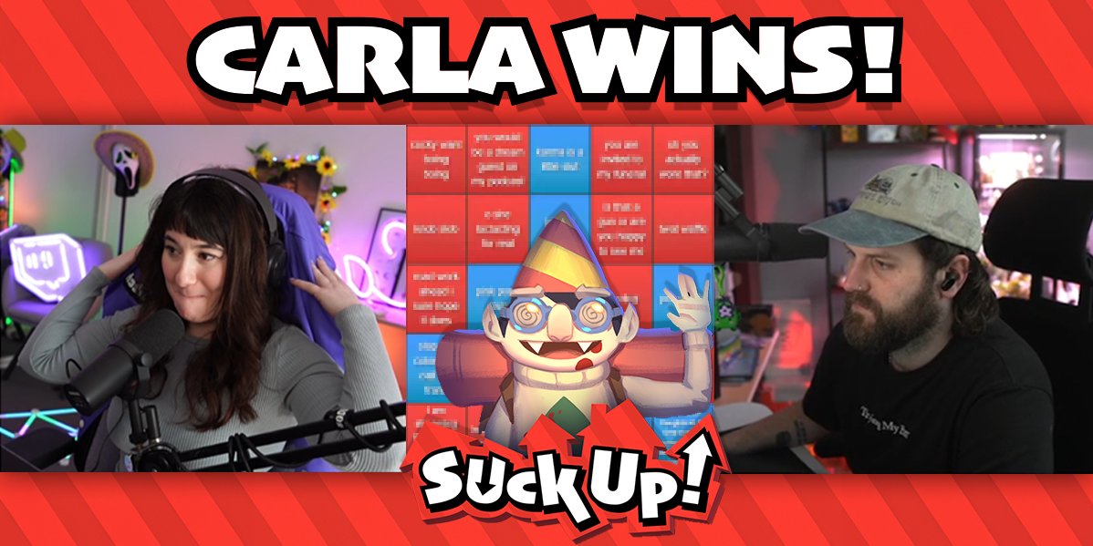 🏆🥳 THE BINGO BATTLE WINNER IS @CarlaStreams ‼️🦇 Huge shoutout to @chrismelberger and Carla for this ridiculously fun time 🫶
