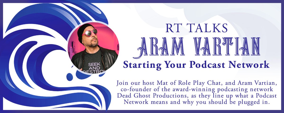 Interested in starting your own TTRPG podcast network? Join us on 5/23/24 at 7:30 PM ET for a chat with Aram Vartian of Dead Ghost Productions, as he explains the whys, whats, and hows! Drop in and have your questions answered live! discord.gg/DuPyZag87U?eve… #ttrpg #actualplay